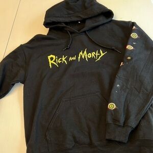 Rick and Morty Adult Swim Pull Over Hoodie Front Tunnel Pocket Size Small New